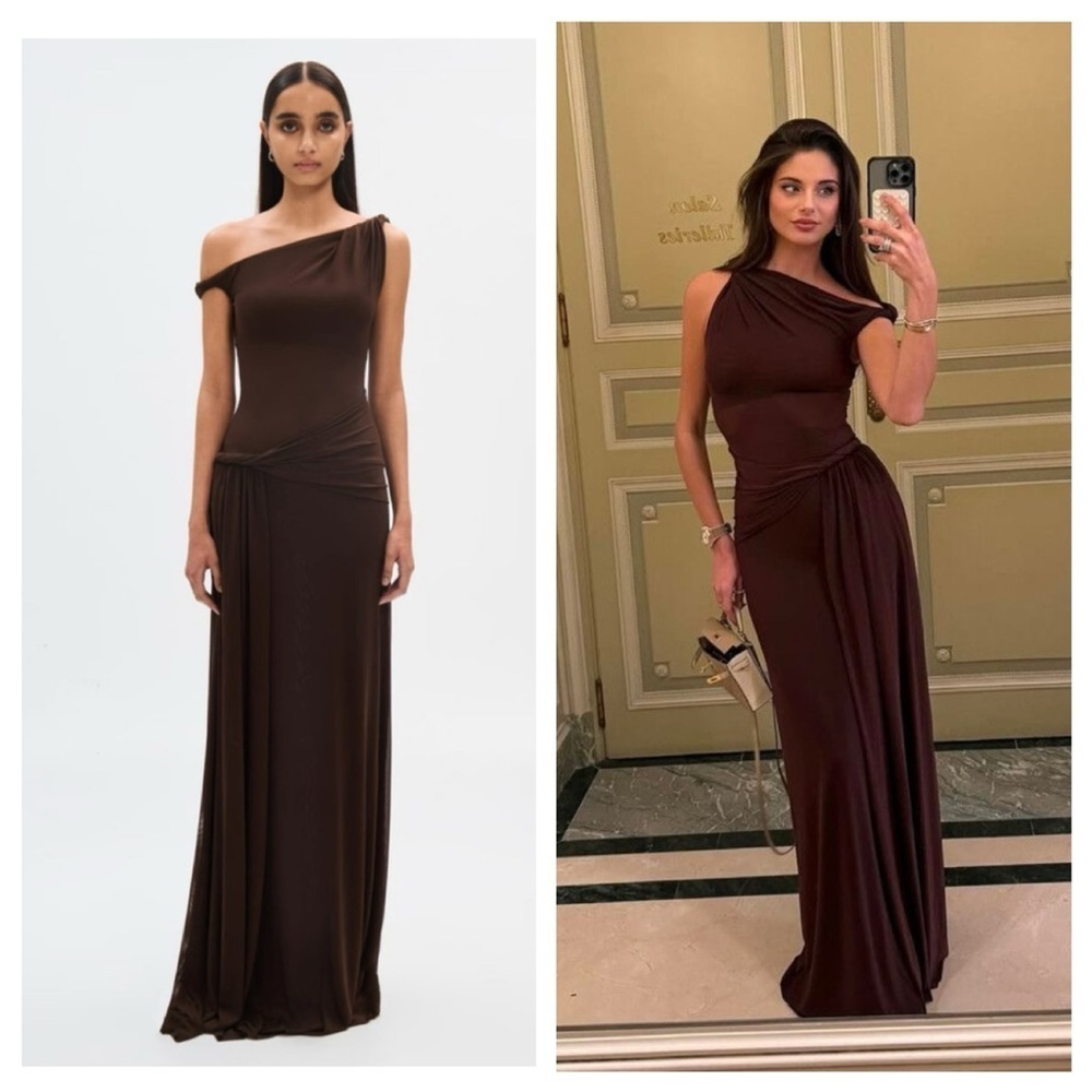 NEW MISHA Sisal Maxi Dress in Espresso